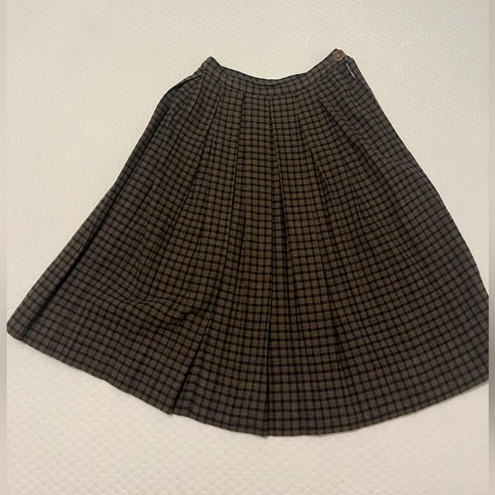 Vintage Pure Wool Pleated Skirt
